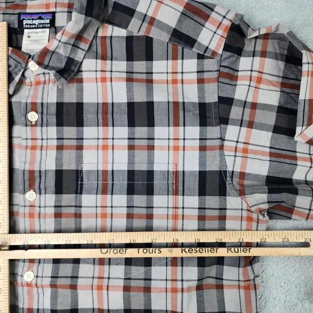 Patagonia Shirt Men Medium Plaid Organic Cotton Long Sleeve Casual Preppy Office